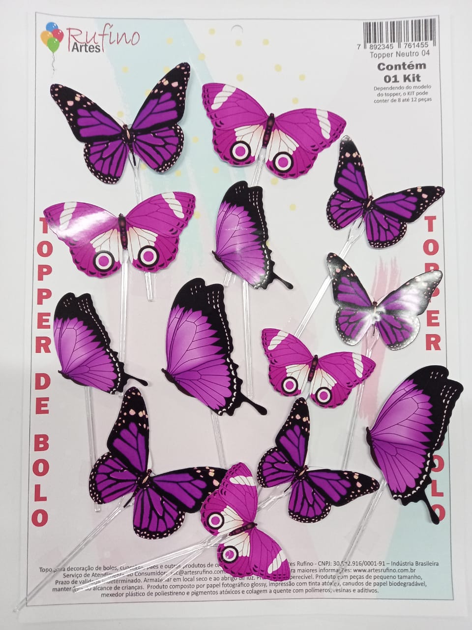 Topo de bolo #borboleta #lilas - Fênix Papelaria E Festas