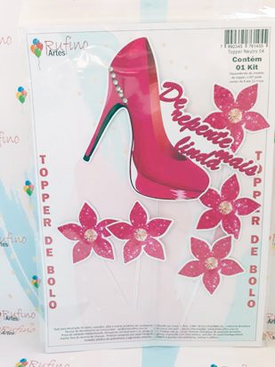 Kit Topper Topo De Bolo Feminino Flores Derepente+linda