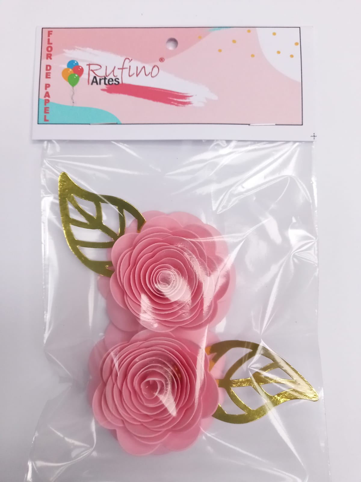 Flor de Papel Rococó Grande - Rosa 2 Und / Artes Rufino ®