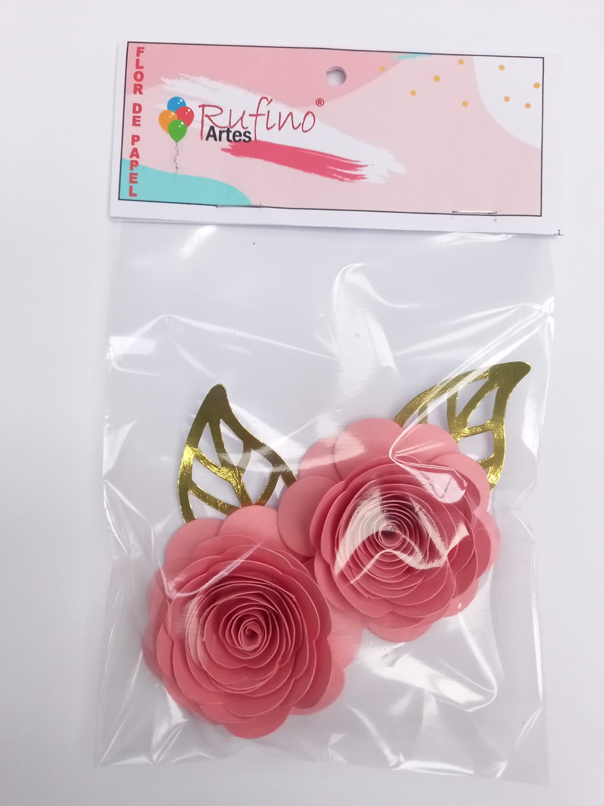 Flor de Papel Rococó Grande - Rose 2 Und / Artes Rufino ®