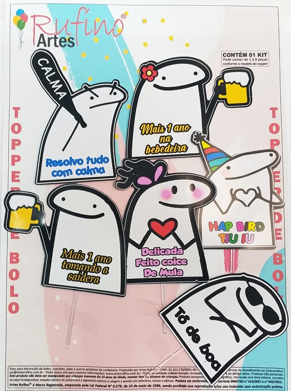 Topo de Bolo Personalizado Flork Preguiçoso