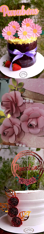 Flores decoração bolo Artes Rufino®