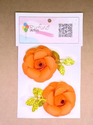 flor de papel laranja pct 2 und