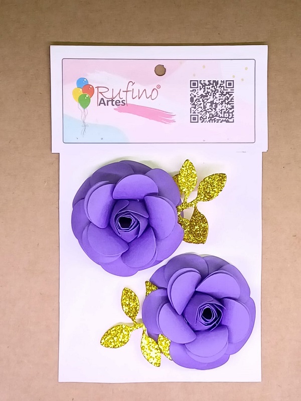 flor de papel lilás pct 2 und