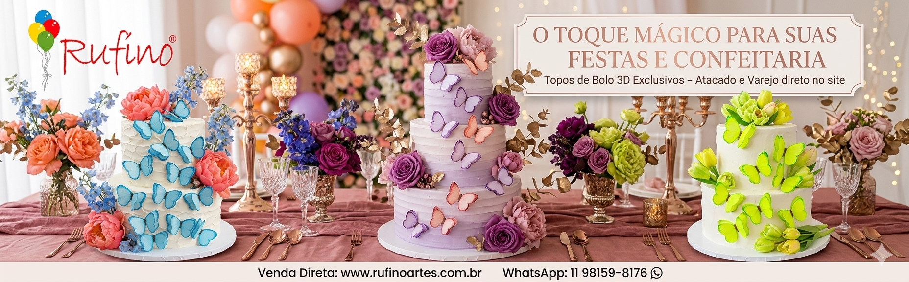 Toque de festa com Topper Artes Rufino®